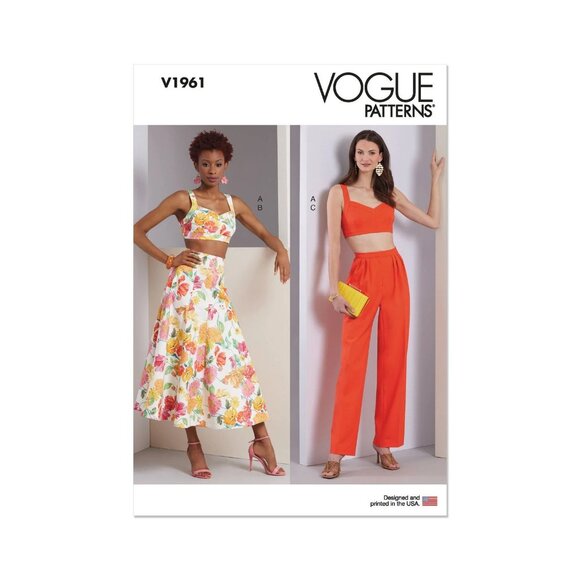 Vogue Patterns V1961 Misses Top Skirt Pants Sewing Pattern Sizes 4-12 - Picture 1 of 7